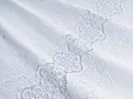 Коттон вышивка двухсторонний купон цветочный орнамент, белый - интернет-магазин tkani-atlas.com.ua