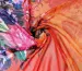 Шифон цветочный купон 55 см, оранжевый - фото 1 - интернет-магазин tkani-atlas.com.ua