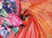 Шифон квітковий купон 55 см, помаранчевий - інтернет-магазин tkani-atlas.com.ua