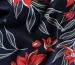 Креп шелковистый крупные цветы, красные на темно-синем - фото 3 - интернет-магазин tkani-atlas.com.ua