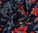 Креп шелковистый крупные цветы, красные на темно-синем - фото 1 - интернет-магазин tkani-atlas.com.ua