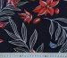 Креп шовковий великі квіти, червоний на темно-синьому - фото 4 - інтернет-магазин tkani-atlas.com.ua