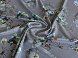 Дона креп півонії, сірий - інтернет-магазин tkani-atlas.com.ua