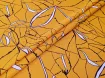 Лен с вискозой цветочная абстракция, горчица - интернет-магазин tkani-atlas.com.ua