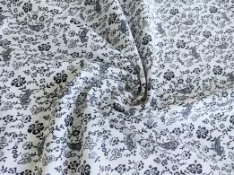 Коттон рубашечный пейсли, темно-синий на белом - интернет-магазин tkani-atlas.com.ua