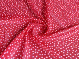 Шифон малюнок зорі, червоний - інтернет-магазин tkani-atlas.com.ua