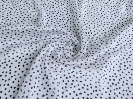 Шифон малюнок зорі, білий - інтернет-магазин tkani-atlas.com.ua