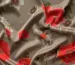 Шелк Армани дикая роза, красный на бежевом - фото 3 - интернет-магазин tkani-atlas.com.ua