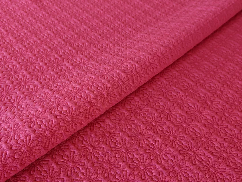 Зара жаккард квітковий, кораловий - фото 1 - інтернет-магазин tkani-atlas.com.ua