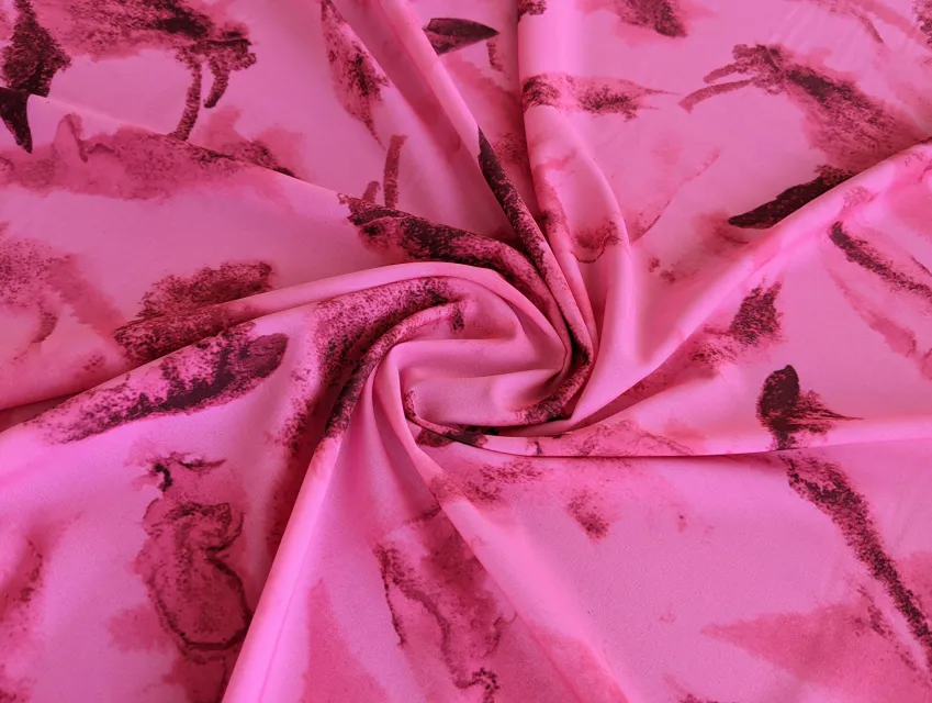 Софт принт акварель абстракції, яскравий рожевий - фото 1 - інтернет-магазин tkani-atlas.com.ua