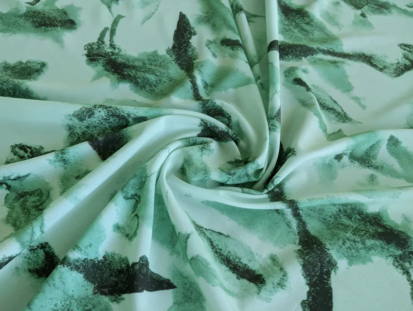 Софт принт акварель абстракції, оливково-зелений - фото 1 - інтернет-магазин tkani-atlas.com.ua