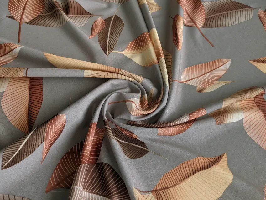 Софт принт листя, сірий - фото 1 - інтернет-магазин tkani-atlas.com.ua