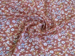 Шифон креповий весняна казка, темно-персиковий - інтернет-магазин tkani-atlas.com.ua