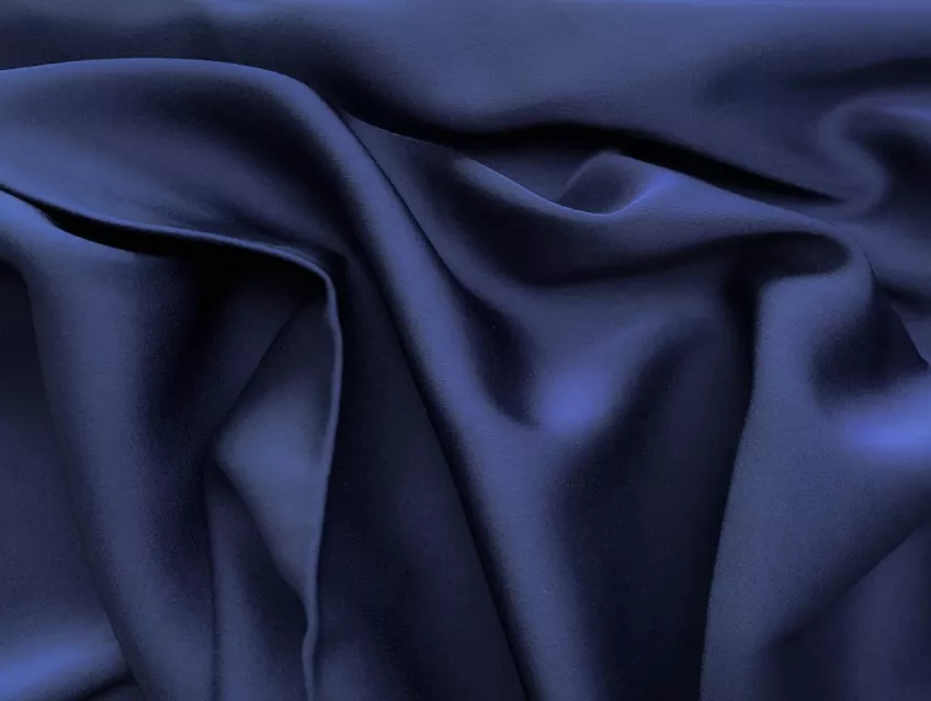 Шовк сатин уцінка (текстильний недолік), темно-синій - фото 1 - інтернет-магазин tkani-atlas.com.ua