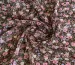 Шифон креповий рожеві квіти, коричневий - фото 1 - інтернет-магазин tkani-atlas.com.ua