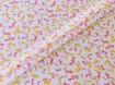 Коттон стрейчевый рубашечный бантики, розовый с желтым - интернет-магазин tkani-atlas.com.ua