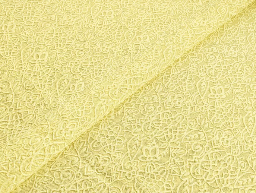 Жакард котоновий абстракція, лимонний - фото 1 - інтернет-магазин tkani-atlas.com.ua