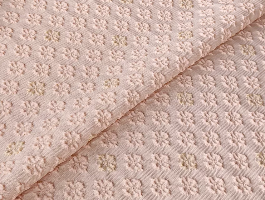 Жаккард креповий нарядний, бежево-пудровий - фото 1 - інтернет-магазин tkani-atlas.com.ua