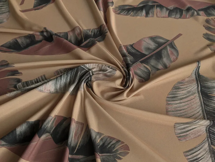Софт принт пір'ячко, коричневий - фото 1 - інтернет-магазин tkani-atlas.com.ua