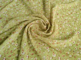 Шифон креповий літня поляна, світла олива - інтернет-магазин tkani-atlas.com.ua