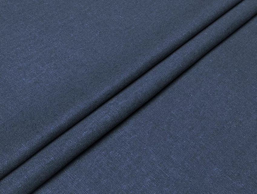 Лен однотонный, джинсовый синий - фото 1 - интернет-магазин tkani-atlas.com.ua