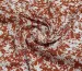 Штапель шелковистый цветочная геометрия, кирпичный с белым - фото 1 - интернет-магазин tkani-atlas.com.ua