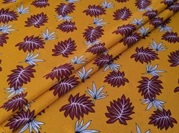 Льон з віскозою листя, гірчиця - інтернет-магазин tkani-atlas.com.ua