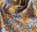 Штапель Бельмондо цветочное плетение, оранжевый на молочном - фото 2 - интернет-магазин tkani-atlas.com.ua
