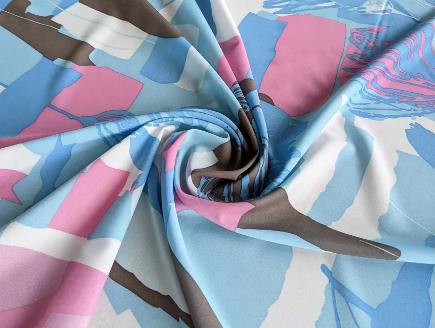 Софт принт квіткова абстракція, блакитний - фото 1 - інтернет-магазин tkani-atlas.com.ua