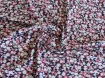 Штапель шелковистый цветочный, белый с розовым на черном - интернет-магазин tkani-atlas.com.ua