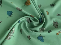 Софт принт комахи, м'ята - інтернет-магазин tkani-atlas.com.ua