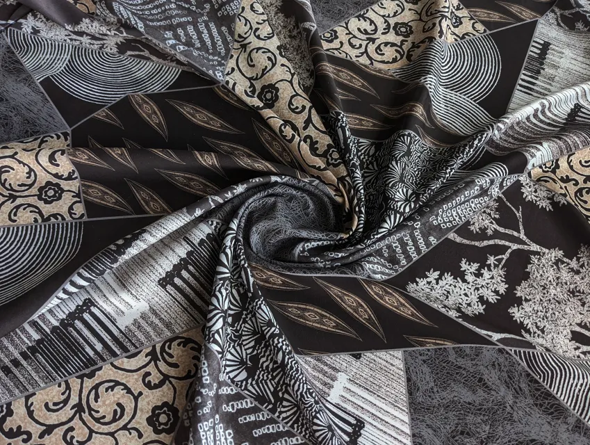 Софт принт геометрична абстракція, темно-сірий - фото 1 - інтернет-магазин tkani-atlas.com.ua