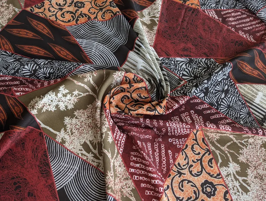 Софт принт геометрична абстракція, бордовий - фото 1 - інтернет-магазин tkani-atlas.com.ua