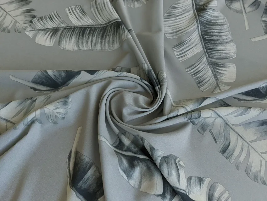 Софт принт пір'ячко, сірий - фото 1 - інтернет-магазин tkani-atlas.com.ua