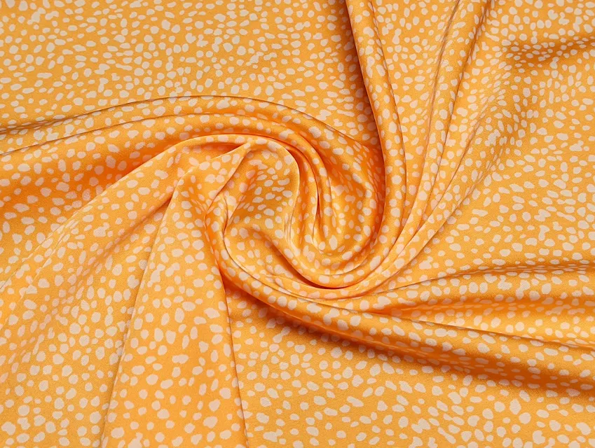 Шовк Армані розсип горошків, сонячний жовтий - фото 1 - інтернет-магазин tkani-atlas.com.ua