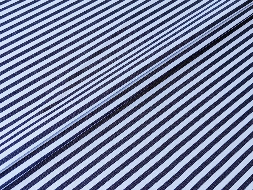 Джинс тенсел полоска 5 мм, темно-синий с белым - фото 1 - интернет-магазин tkani-atlas.com.ua