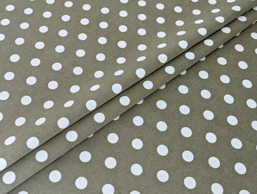 Котон сатин горох 10 мм, хакі - фото 1 - інтернет-магазин tkani-atlas.com.ua