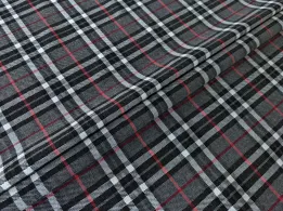 Костюмная шотландка, серый с красным - интернет-магазин tkani-atlas.com.ua