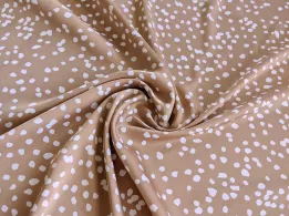 Шовк Армані нерівномірні горошки, темний бежевий - інтернет-магазин tkani-atlas.com.ua