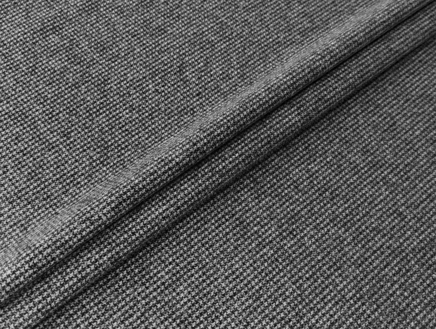 Трикотаж теплый Камилла гусиная лапка 2 мм, темно-серый - фото 1 - интернет-магазин tkani-atlas.com.ua