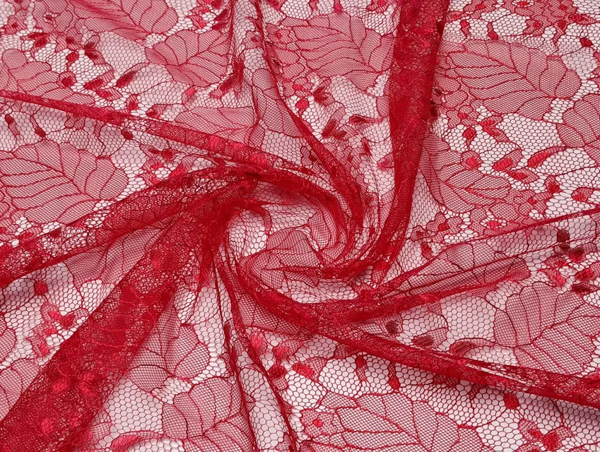 Гіпюр нейлон мереживна ніжність, червоний - фото 1 - інтернет-магазин tkani-atlas.com.ua