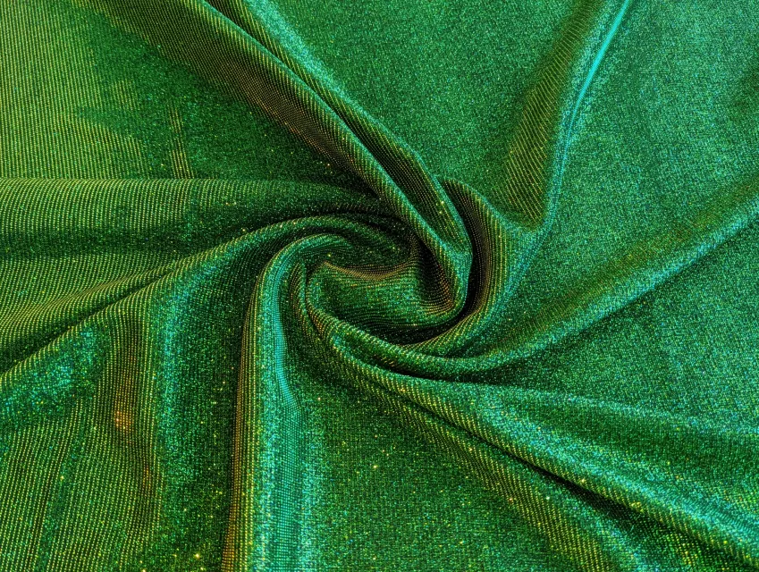 Трикотаж диско хамелеон, зеленый с золотым - фото 1 - интернет-магазин tkani-atlas.com.ua