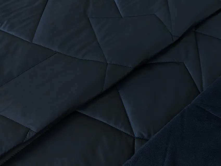 Плащівка на підкладці вельбо великий орнамент, темно-синій - фото 1 - інтернет-магазин tkani-atlas.com.ua