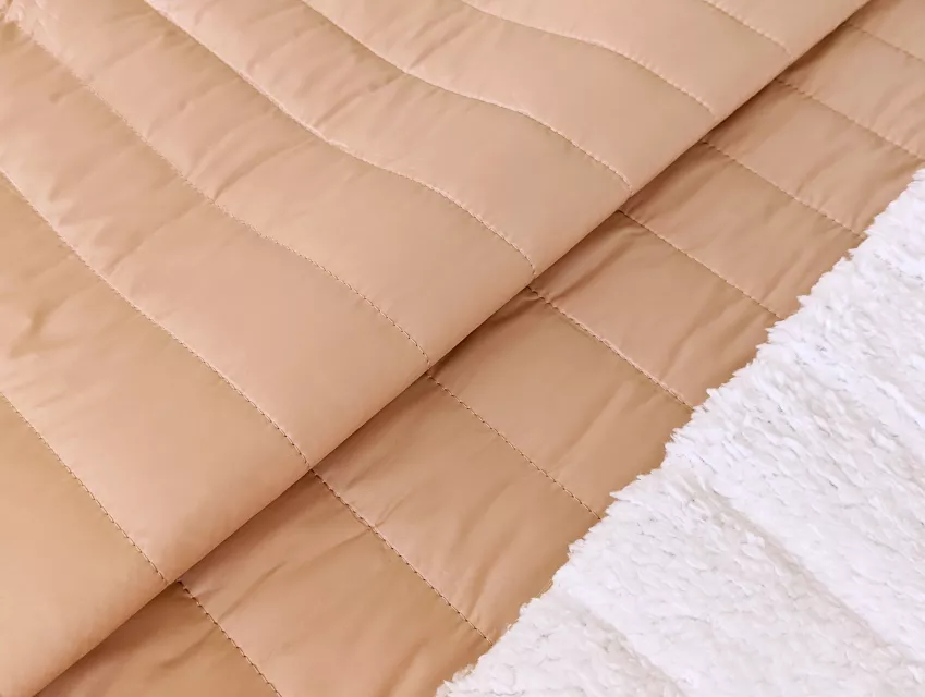 Плащівка на хутрі, бежево-персиковий - фото 1 - інтернет-магазин tkani-atlas.com.ua