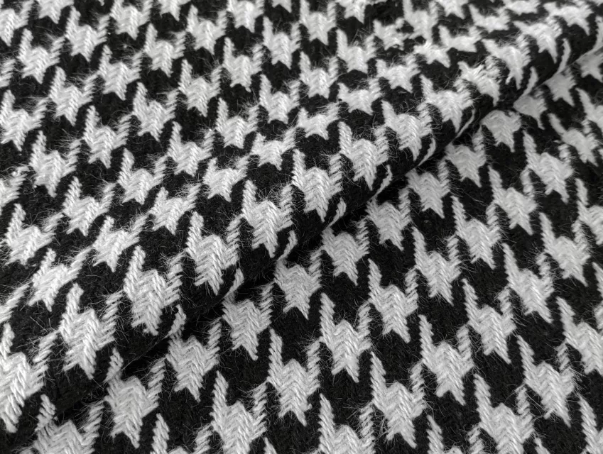 Шерсть пальтовая гусиная лапка 20 мм, черный - фото 1 - интернет-магазин tkani-atlas.com.ua