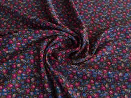 Твіл платтяний дрібні квіточки, бузковий з блакитним - інтернет-магазин tkani-atlas.com.ua