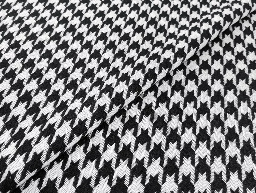 Костюмка твидовая гусиная лапка, черно-белый - фото 1 - интернет-магазин tkani-atlas.com.ua