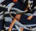 Трикотаж Модал геометрический, оранжевый на темно-синем - фото 2 - интернет-магазин tkani-atlas.com.ua