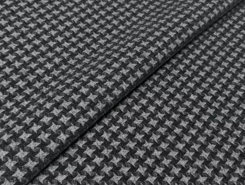 Кашемир трикотажный гусиная лапка 10 мм, серый - фото 1 - интернет-магазин tkani-atlas.com.ua