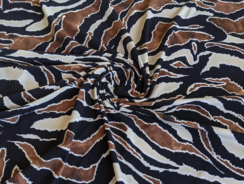 Трикотаж масло зебра, коричневий з чорним - фото 1 - інтернет-магазин tkani-atlas.com.ua